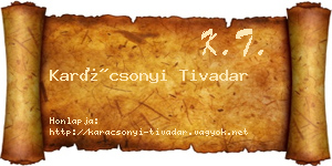 Karácsonyi Tivadar névjegykártya