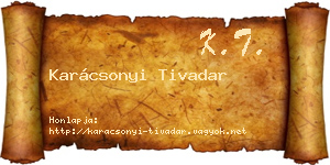 Karácsonyi Tivadar névjegykártya