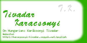 tivadar karacsonyi business card